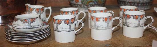 Crown Ducal orange tree coffee set